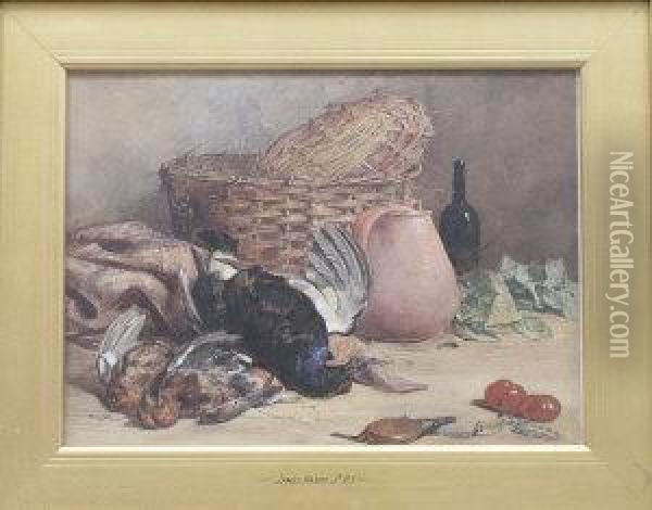 Still Life With Partridge And Black Cock Oil Painting - James Jnr Hardy