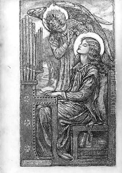 St.Cecilia playing the organ Oil Painting - Karl Parsons