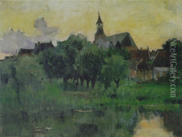 Gezicht Op Hattem Oil Painting - Floris Arntzenius