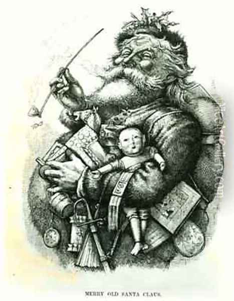 Merry Old Santa Claus Oil Painting - Thomas Nast