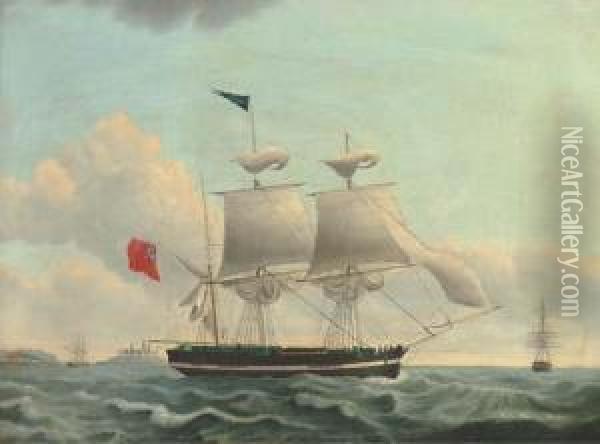 The English Brig Endimion Oil Painting - Jacob Petersen
