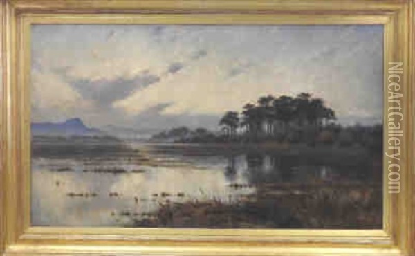 Extensive River Landscape Oil Painting - Arthur Johnston Ryle