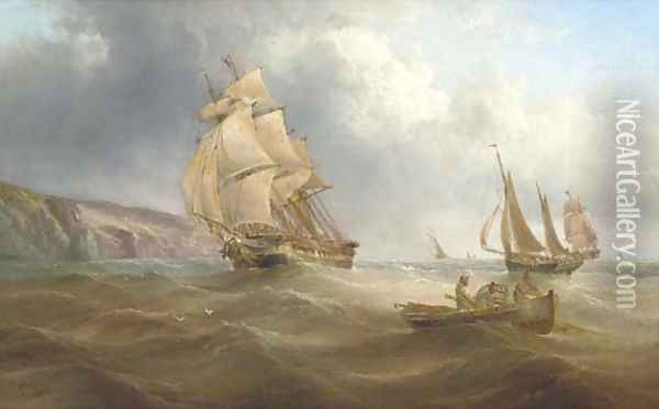 Running down the channel Oil Painting - Henry Redmore