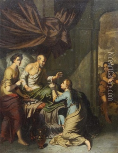 Isaac Blesses Jacob Oil Painting - Frans Decker