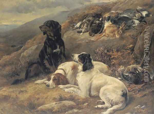 Setters with the Morning's Bag Oil Painting - James Hardy Jnr