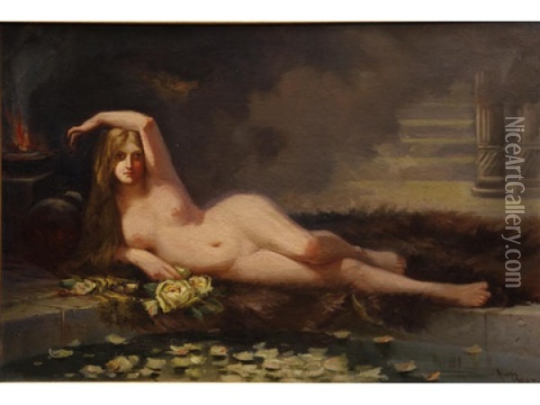 Reclining Nude Oil Painting - Arthur William Best