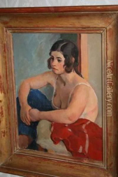 Femme Assise Oil Painting - Richard Maguet