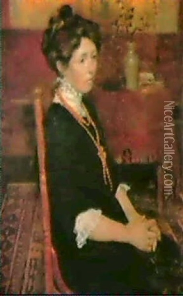 Jeune Femme Assise Oil Painting - Georges Lemmen