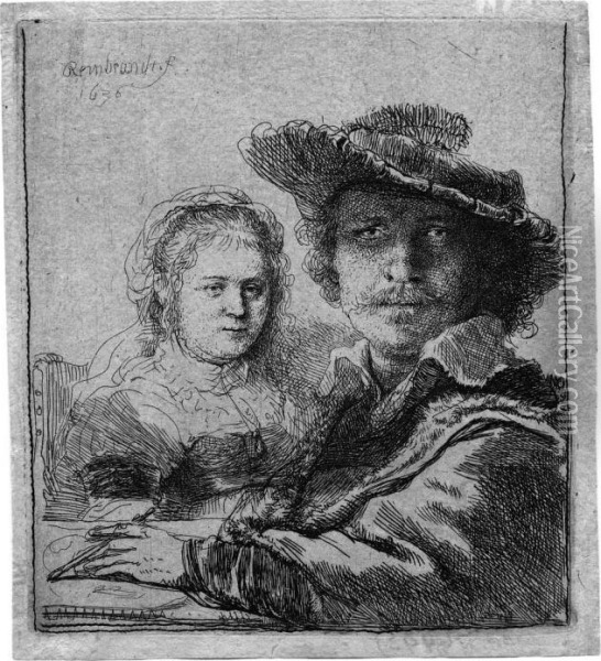 Selbstbildnis Mit Saskia Oil Painting - Rembrandt Van Rijn