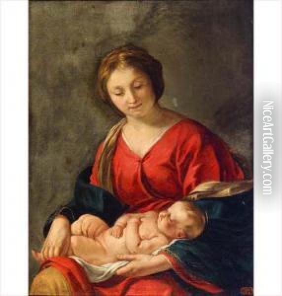La Vierge A L'enfant (endormi) Oil Painting - Jacques Blanchard