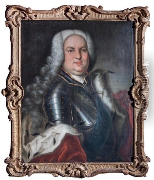 Portrait De Frederic, Antoine, Prince D'empire Et Prince De Schartzbourg Rudelstadt Oil Painting - Johann Christian Morgenstern