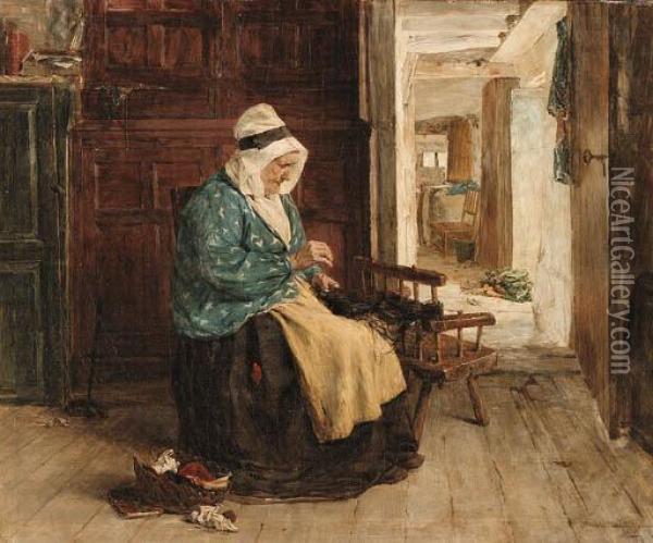 The Sewing Basket Oil Painting - John Watson Nicol