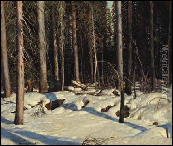 The North Woods Oil Painting - Francis Hans Johnston