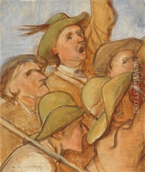 Farmers Oil Painting - Franz Von Defregger