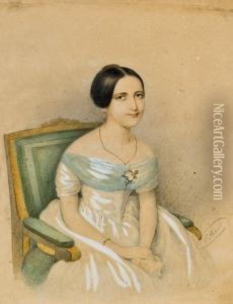 Damenbildnis Oil Painting - Emanuel Thomas Peter