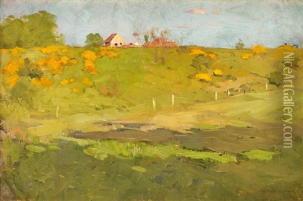 Franskt Landskap Oil Painting - Georg Pauli