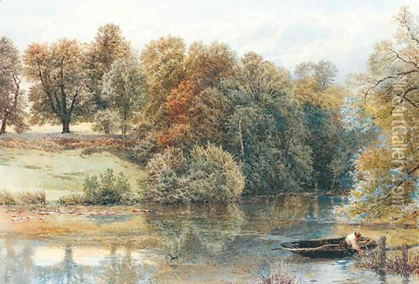 The Thames At Wargrave, Berkshire Oil Painting - Myles Birket Foster