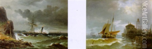 Einlaufender Ewer Vor Dem Sturm Oil Painting - Coelestin Bruegner