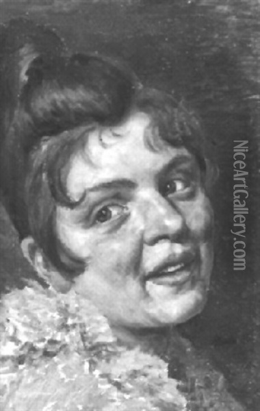 Portrat Einer Frau Mit Hochgesteckten Haaren Oil Painting - Karl Stauffer-Bern
