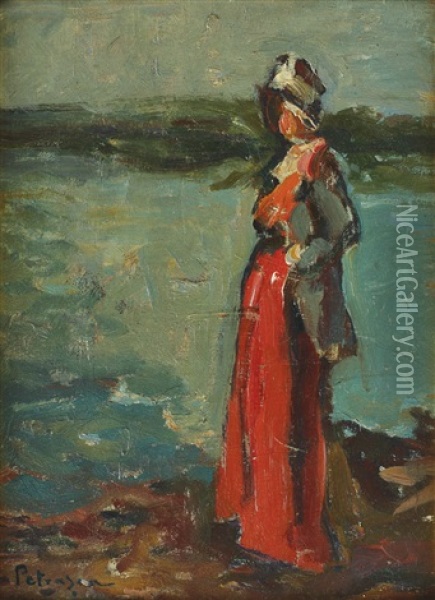 Breton Oil Painting - Gheorghe Petrascu
