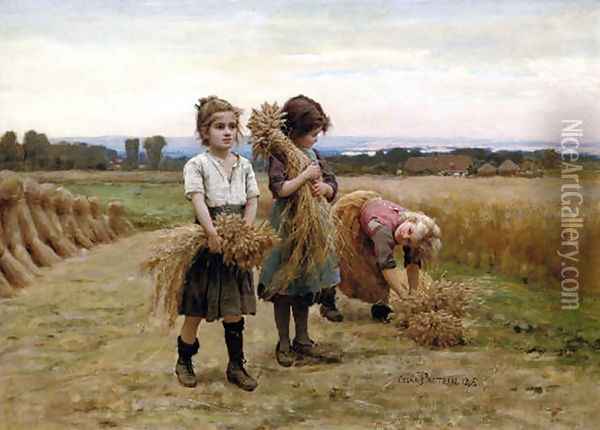 The young harvesters Oil Painting - Cesar Pattein