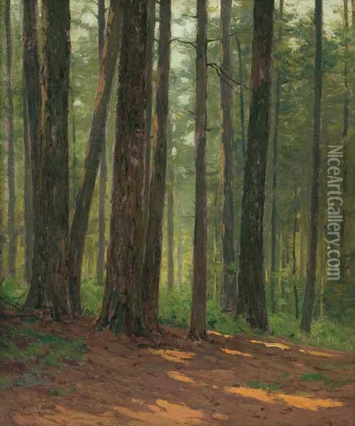 Forest Interior Oil Painting - Charles Warren Eaton