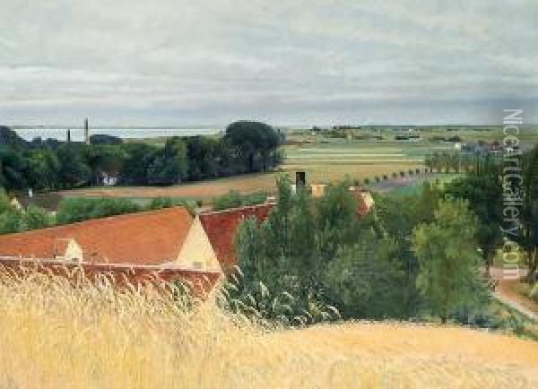 View From The Hills Near Frederiksvaerk Oil Painting - Laurits Andersen Ring