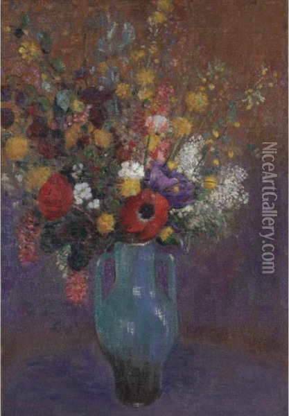 Bouquet De Fleurs Des Champs Oil Painting - Odilon Redon