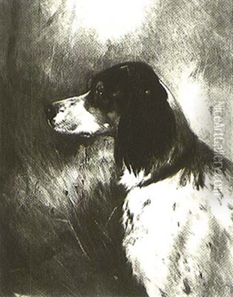 Portrait Of An English Setter Oil Painting - Edmund Henry Osthaus