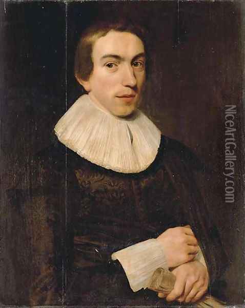 Portrait of a gentlemen, aged 18 Oil Painting - Dutch School