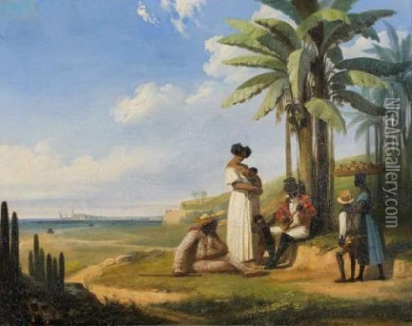 Scene De La Havane Oil Painting - Hippolyte Garneray