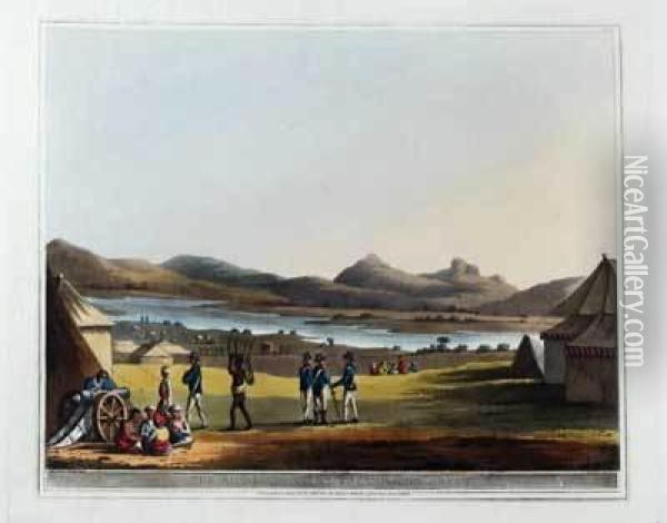 The Royal Artillery Encampment, Arcot Oil Painting - Hunter, Lieutenant James