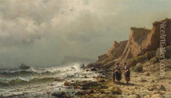 At Montauk Point Oil Painting - Mauritz Frederick Hendrick de Haas