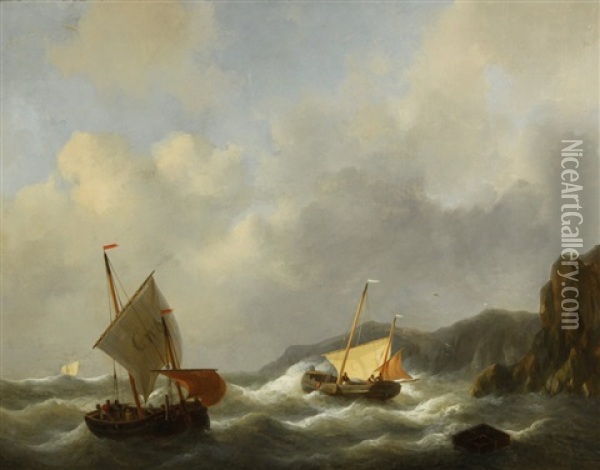 Seascape Oil Painting - Christiaan Lodewijk Willem Dreibholtz