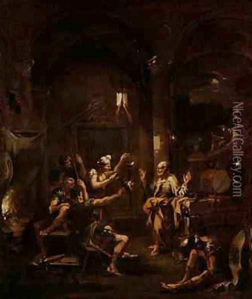 St Peter Denying Christ Oil Painting - Alessandro Magnasco