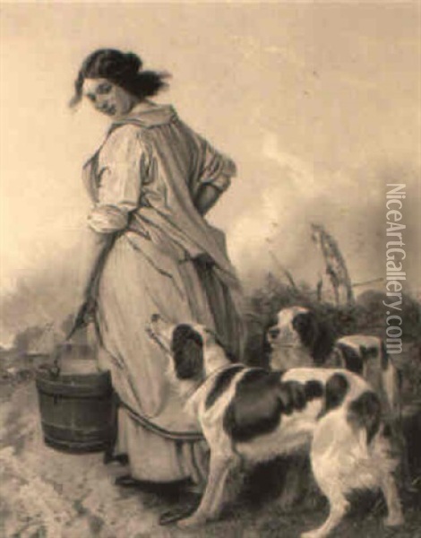 The Milkmaid Oil Painting - Richard Ansdell