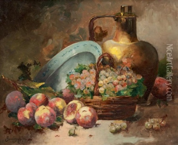 Nature Morte Aux Fruits Oil Painting - Henri Malfroy-Savigny