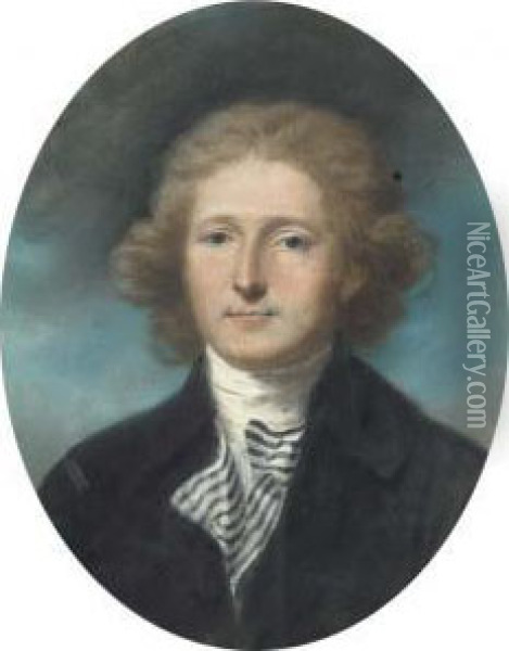 Portrait Of Reverend J. Williamson, Bust-length Oil Painting - Hugh Douglas Hamilton