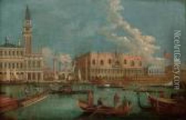The Molo, The Doge's Palace Oil Painting - (Giovanni Antonio Canal) Canaletto