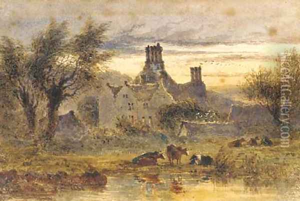 Newton, near Brecon Oil Painting - Joseph Murray Ince