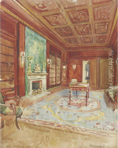 A Pair Of Watercolors Of Interiors Oil Painting - Vernon Howe Bailey