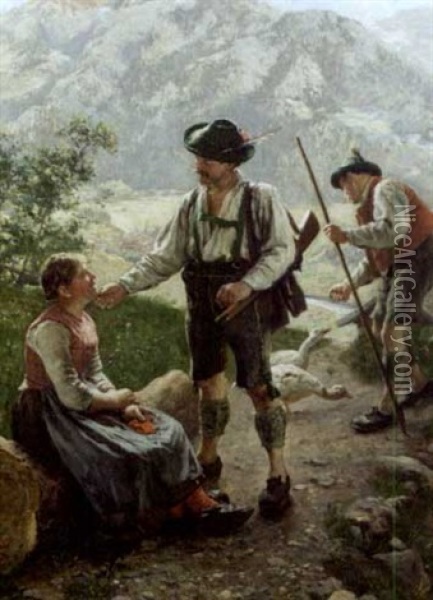 Auf Dem Weg Zur Jagd Oil Painting - Emil Rau