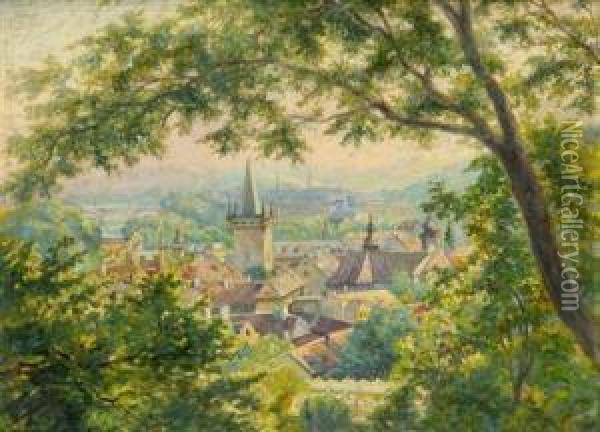 A View Of The Lesser Quarter Oil Painting - Jan Trentan-Havlicek