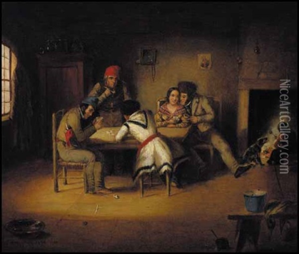 The Artist And His Friends Oil Painting - Cornelius David Krieghoff