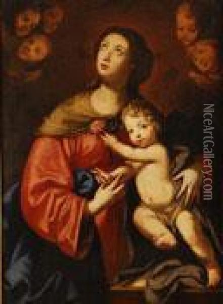 Virgen Con El Nino Oil Painting - Giuseppe Marullo