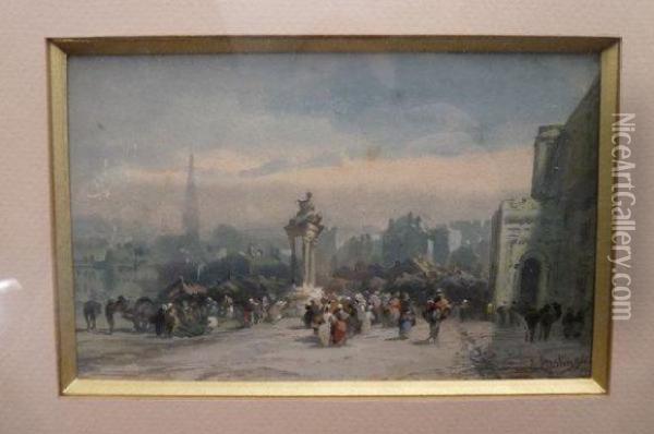 Place De Marche Oil Painting - E. Koshn
