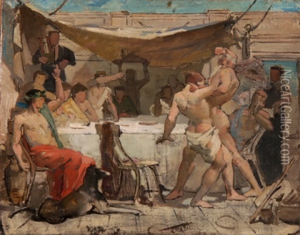 Ulysse Combattant Et Mendient Oil Painting - Charles Giron