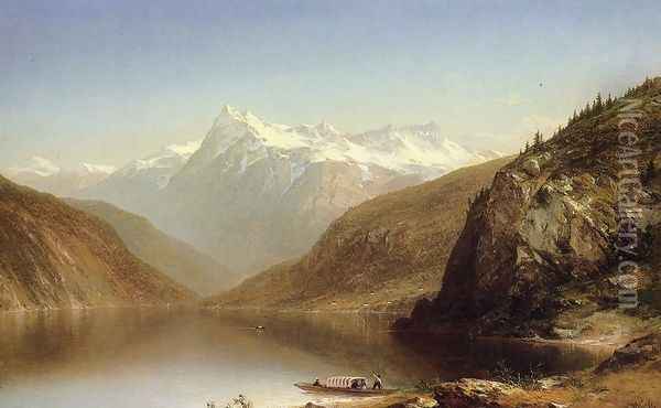 Mountain Lake Oil Painting - John William Casilear