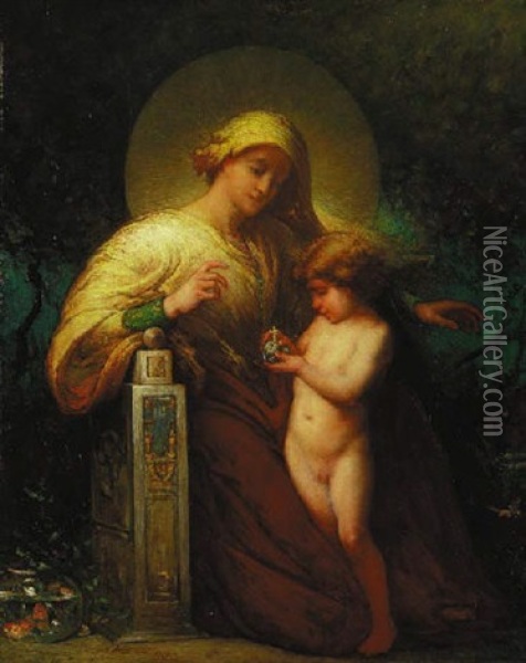 Madonna And Child Oil Painting - Elliot Daingerfield