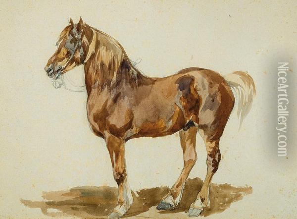 Horse Oil Painting - Piotr Michalowski